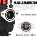 Nibbi Pe22fl Carburetor 22mm Fit 110cc 125cc 130cc Flange Motorcycle Engine With Carb Jets For Dirt Pit Bike Mini Motocross