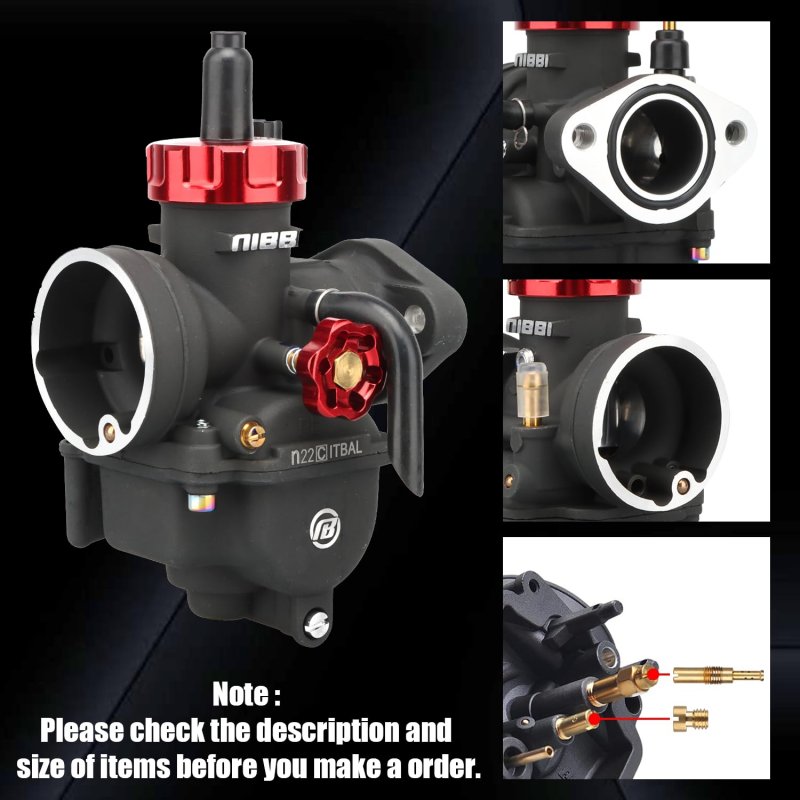 Nibbi Pe22fl Carburetor 22mm Fit 110cc 125cc 130cc Flange Motorcycle Engine With Carb Jets For Dirt Pit Bike Mini Motocross