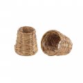 Aspen Creative 51008-2 Empire Clip-on Chandelier Lamp Shade Natural Water Hyacinth 3 Top X 4 Bottom Slant Height Set Of 2 