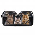 Maine Coon Cat Windshield Sun Shade Autoshade For Car Truck Suv Blocks Rays Sun Visor Cat Driving Sunshade Cover Funny
