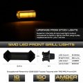 Vipmotoz 4pcs Amber Led Grille Light Smoked Marker Parking Drl Running Lamp Kit W Wiring Harness Included For 2016-2023 Toyota