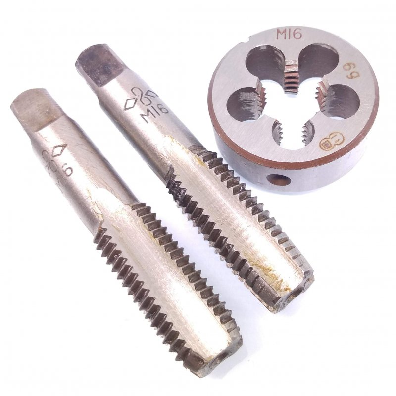 Hss M16 X 2mm Taper And Plug Tap Die Set Metric Thread Right Hand