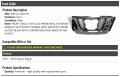 Front Grille Gloss Black With Chrome Mold Compatible 2017-2019 Nissan Rogue Models Camera And Adaptive Cruise Only