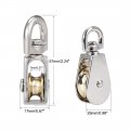 Uxcell 1 Inch Lifting Crane Swivel Hook Pulley Block Hanging Wire Towing Single Wheel Zinc Alloy 3pcs