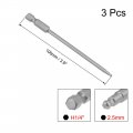 Uxcell 3 Pcs H2 5 2 5mm Ball End Screwdriver Bits S2 Steel Magnetic 9 Inch Long Drill Bit With 1 4 Hex Shank