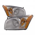 Headlightsdepot Chrome Housing Halogen Headlights For Dodge Caliber 2007-2012 Includes Left Driver And Right Passenger Side 