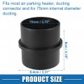 A Absopro Car Air Ducting Connector Straight Heater Duct Joiner Pipe 2 95 75mm Od Black Set Of
