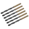 6pcs Jobber Drill Bits 6 8mm 0 268 Black Nitride Gold Titanium Coated M2 High Speed Steel Hss Twist For Stainless Aluminum 