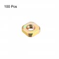 Uxcell Square Nuts M5x11mmx4mm Yellow Zinc Plated Metric Coarse Thread Assortment Kit 100 Pcs
