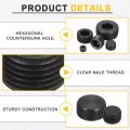 2pcs Male Thread Socket Pipe Plugs Pt 1-1 2 Carbon Steel Internal Hex Caps For Fitting And Sealing Black
