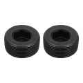 2pcs Male Thread Socket Pipe Plugs Pt 1-1 2 Carbon Steel Internal Hex Caps For Fitting And Sealing Black 