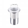 Uxcell M5 Rivet Nuts Aluminium Alloy Knurled Flat Head Threaded Insert Nut Silver 25pcs