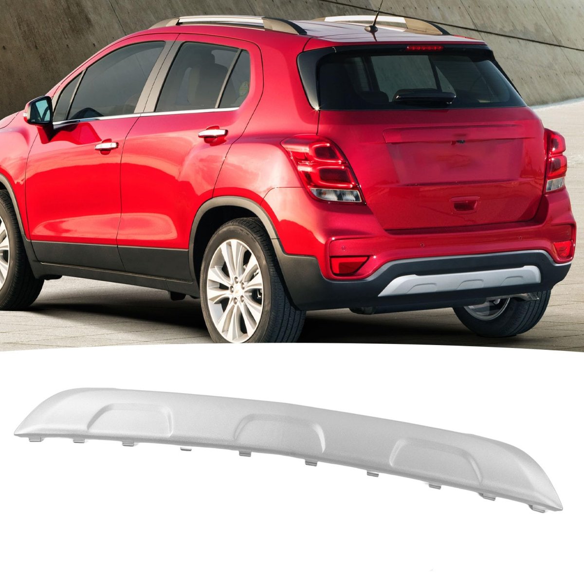 Rear Lower Bumper Skid Plate Valance Panel For Chevy 2016 To 2022 Silver Abs Plastic Replacement Guard