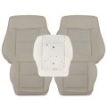 5pcs Front Both Side Bottom Top Seat Cover Tan Driver Foam Cushion Leather For Mercedes Benz E-class E200 E250 E300 E350 2010 
