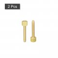 Uxcell Knurled Thumb Screws M4x25mm Flat Brass Bolts 8mm Dia Grip Knobs Fasteners For Pc Electronic Mechanical 2pcs