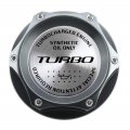Vms Racing Gunmetal Oil Cap With Silver Turbo Emblem In Cnc Machined Billet Aluminum Compatible Honda Acura Integra
