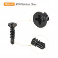 Uxcell 8 X 3 4 Sheet Metal Screws 100pcs Black Oxide 410 Stainless Steel Flat Head Phillips Drive Self Drilling