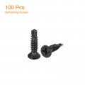 Uxcell 8 X 3 4 Sheet Metal Screws 100pcs Black Oxide 410 Stainless Steel Flat Head Phillips Drive Self Drilling