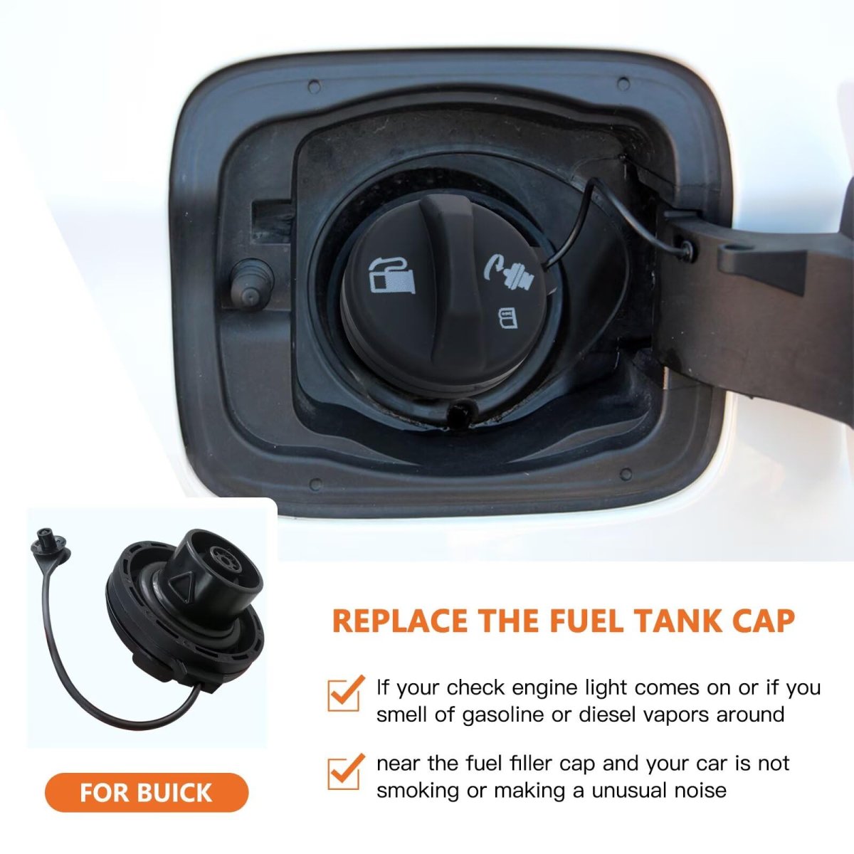Anti Theft Locking Gas Cap Replacement Fuel Tank For 1997 2003 Chevy Malibu Model 6513-32