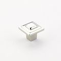Schaub And Company 530 Menlo Park 1-1 4 Inch Square Cabinet Knob Polished Nickel 