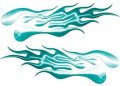 Weston Ink Reflective Extreme Flame Decals In Teal 