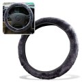 Zone Tech Car Steering Wheel Covera Classic Grey Anti-slip Comfortable Winter Warm Stretch On Cover Protector 