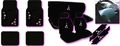 15pc Pink Flowers Combo Seat Cover Set With Fronts Head Rests Steering Wheel Shoulder Pads Bench And Carpeted Floor Matink 