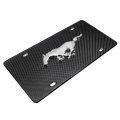Ford Mustang 3d Logo On Real Black Carbon Fiber License Plate 