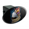 Home Of The Free Because Brave Purple Heart Eagle American Flag Oval Tow Trailer Hitch Cover Plug Insert