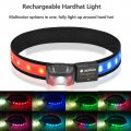 Usb Rechargeable Led Hard Hat Lightweight Helmet Color Changeable 17 Ligh Modes Head Light Band Compatible With Industrial Or