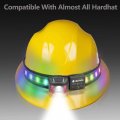Usb Rechargeable Led Hard Hat Lightweight Helmet Color Changeable 17 Ligh Modes Head Light Band Compatible With Industrial Or