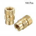 Uxcell Knurled Insert Nut M3 X 8mm L 5mm Od Female Thread Brass Embedding 100 Pcs