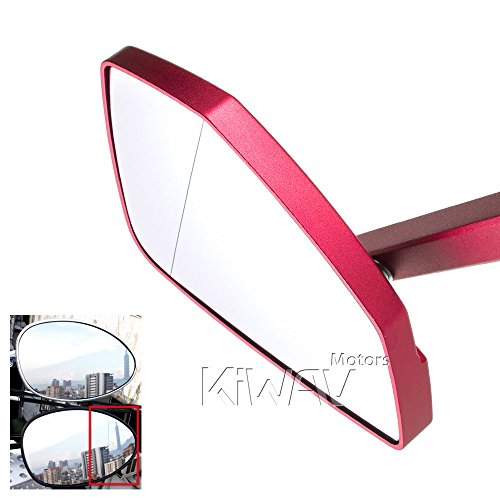 Kiwav Magazi Mirrors Cnc Aluminum Sharp Look Cleaver Red 10mm 5 16 Motorcycle