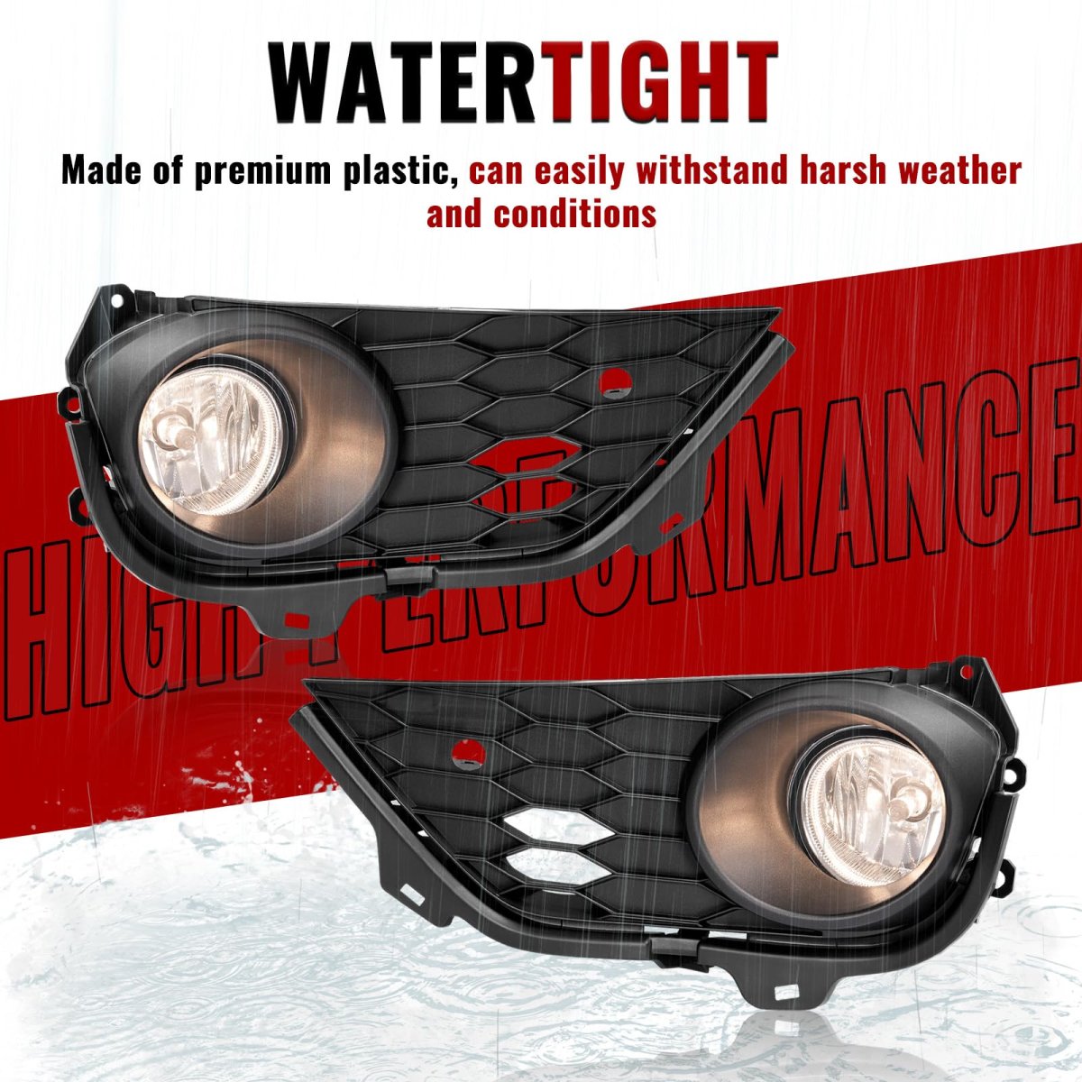 Hecasa Pair Fog Light W Bezel For 2019-2022 Honda Pilot Models With Parking Aid Sensor Replacement Ho1038142 Ho1039142 Driving