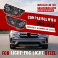 Hecasa Pair Fog Light W Bezel For 2019-2022 Honda Pilot Models With Parking Aid Sensor Replacement Ho1038142 Ho1039142 Driving