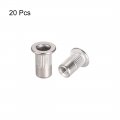 Uxcell M3 304 Stainless Steel Rivet Nuts Flat Head Insert 20 Pcs