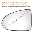 Car Rearview Left Driver Side Mirror Glass Replacement W Backing Plate Non-heated White For Hyundai Sonata 2020-2022