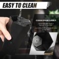 Auto Dynasty Diamond Design Leakproof Car Trash Garbage Can Cup Holder With Removable Lid Universal For Home Office Black Gold