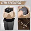 Auto Dynasty Diamond Design Leakproof Car Trash Garbage Can Cup Holder With Removable Lid Universal For Home Office Black Gold