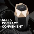 Auto Dynasty Diamond Design Leakproof Car Trash Garbage Can Cup Holder With Removable Lid Universal For Home Office Black Gold