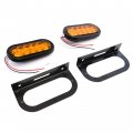 Red Hound Auto 2 Trailer Truck Led Sealed Amber 6 Inches Bright Light Marine Waterproof Bus Rv Semi Tractor Shuttle With 
