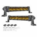 Amber Slim Led Light Bars 7 In 36w Single Row Pods Spot Off Road Driving Lights Yellow Fog Lamp Bumper 2pcs For Truck Utv Suv 