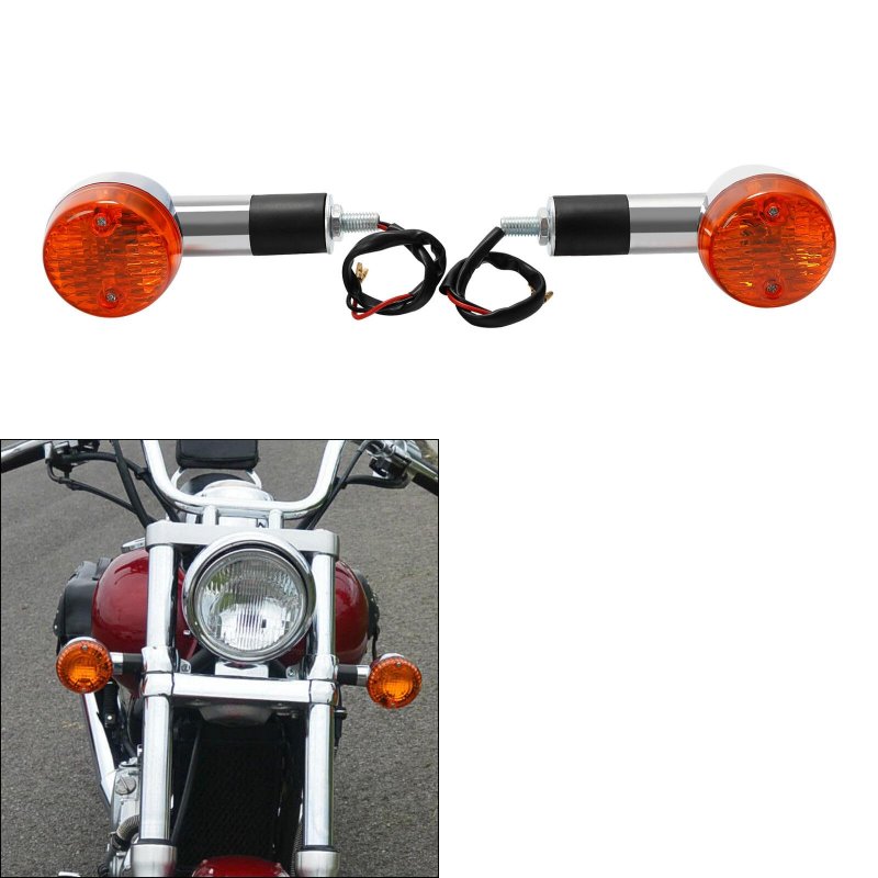 Motorcycle Front And Rear Turn Signal Lights Set For Kawasaki Vulcan Vn 800 900 1500 1600 1700 2000 Amber Led Lamps Chrome
