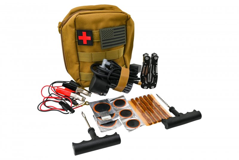V1 Motor Motorcycle Atv Utv Flat Repair Kit Tubeless Tube Tire With Mini Air Compressor