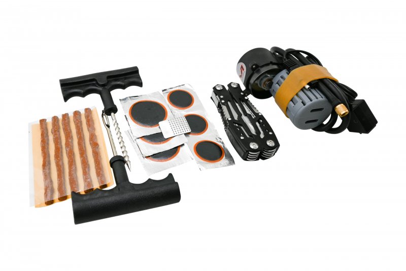 V1 Motor Motorcycle Atv Utv Flat Repair Kit Tubeless Tube Tire With Mini Air Compressor