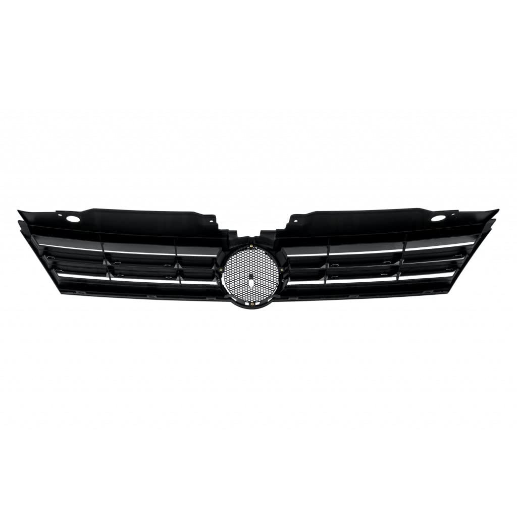 Front Grille For Volkswagen Jetta 2011 To 2014 Sedan Black Chrome 5c6853651azll Vw1200149 Standard Style Snap On Replacement