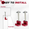 J Hook Crossover Aluminum Truck Toolbox Mounting Kit Pickup Tool Box Mount Tie Down With Fastening Nut Anodized Surface Red 1