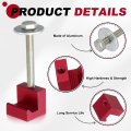 J Hook Crossover Aluminum Truck Toolbox Mounting Kit Pickup Tool Box Mount Tie Down With Fastening Nut Anodized Surface Red 1