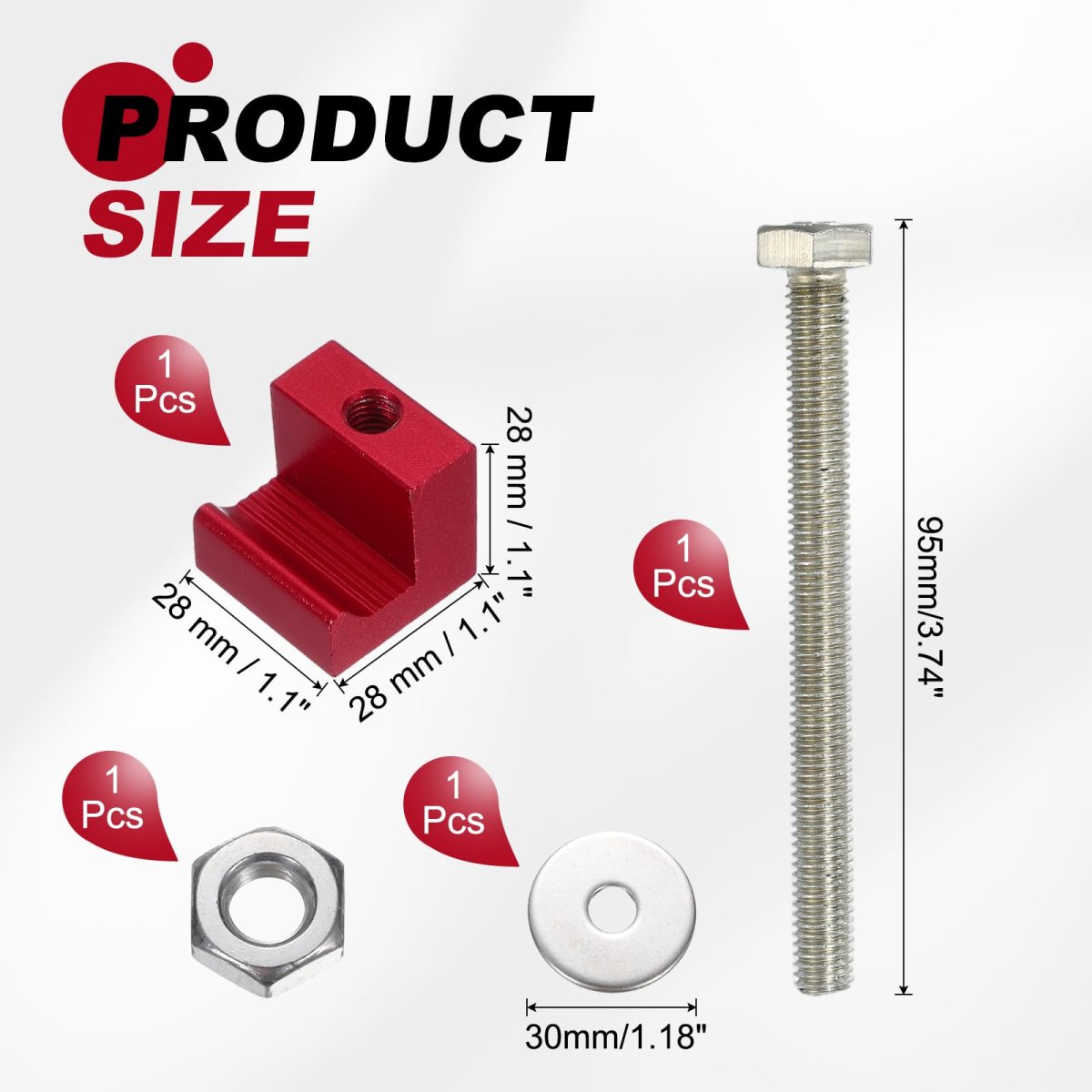 J Hook Crossover Aluminum Truck Toolbox Mounting Kit Pickup Tool Box Mount Tie Down With Fastening Nut Anodized Surface Red 1