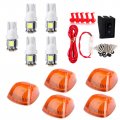 Ocpty Cab Marker Light 5pcs Amber Lens Top Roof Running Assembly W T10 White Bulbs 1 Set Wiring Pack Switch Wire Harness Fit